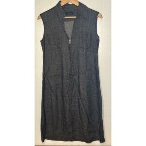 PIAZZA SEMPIONE Classic Sleeveless Shift Dress Italy Size 46 US 10 Linen Blend